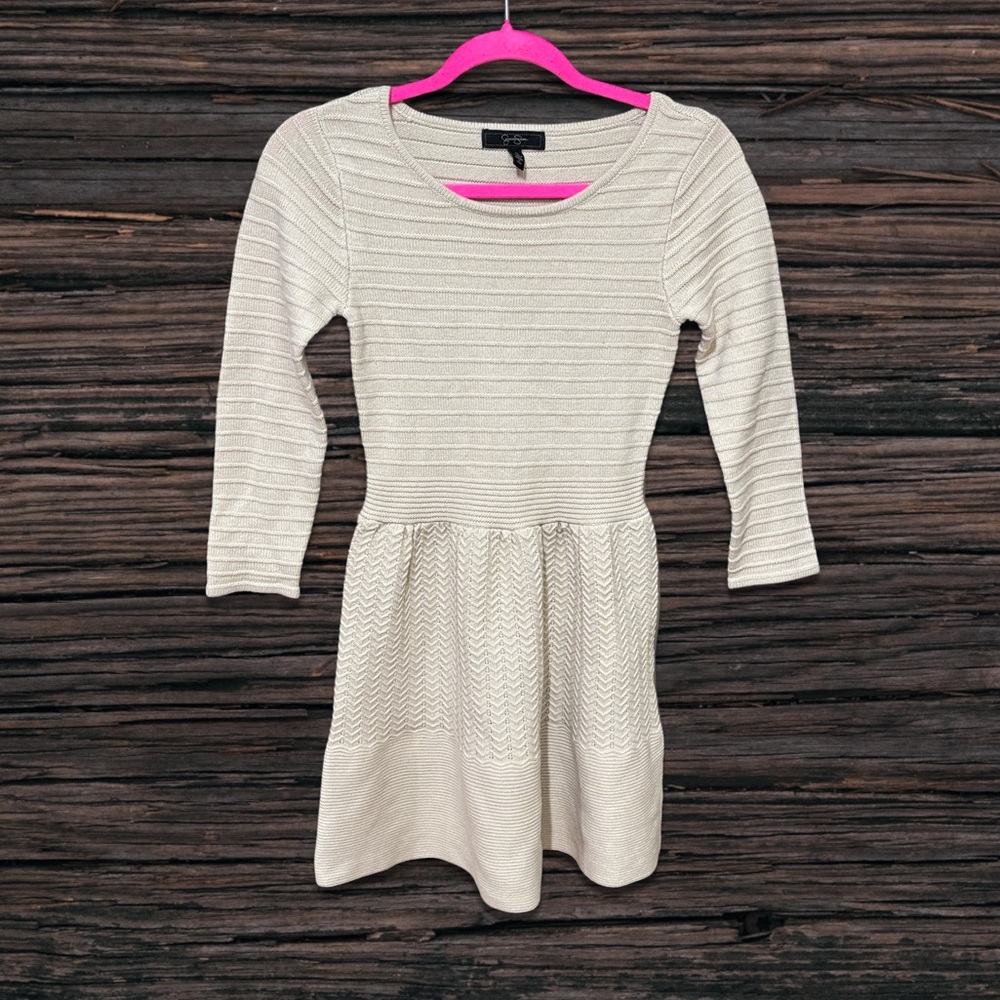 Jessica Simpson Sweater Dress, long sleeve gorgeous cream knit, size small